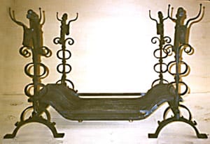 wrought iron fire dogs and fire furniture