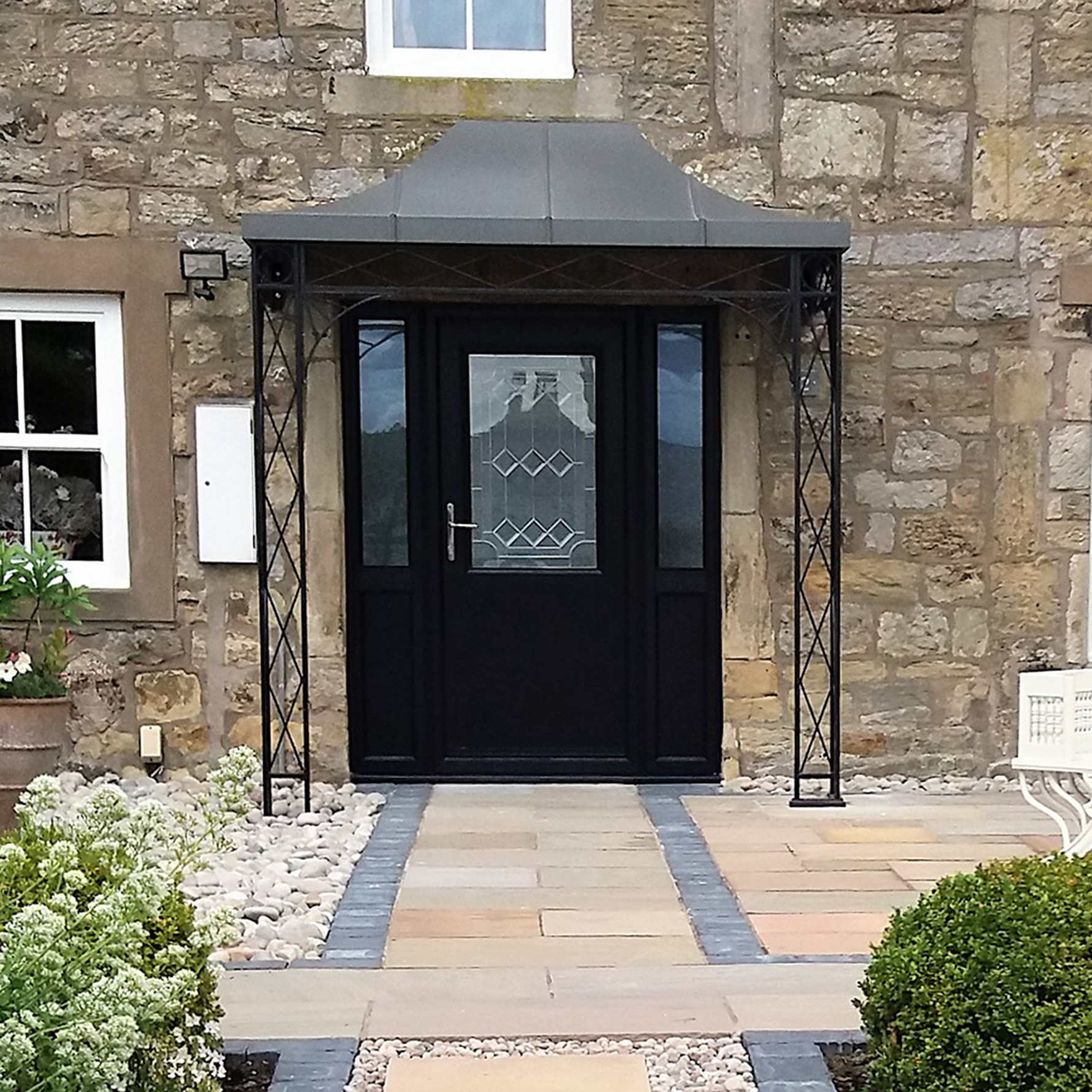A complete roof powder-coated in a heritage lead grey colour