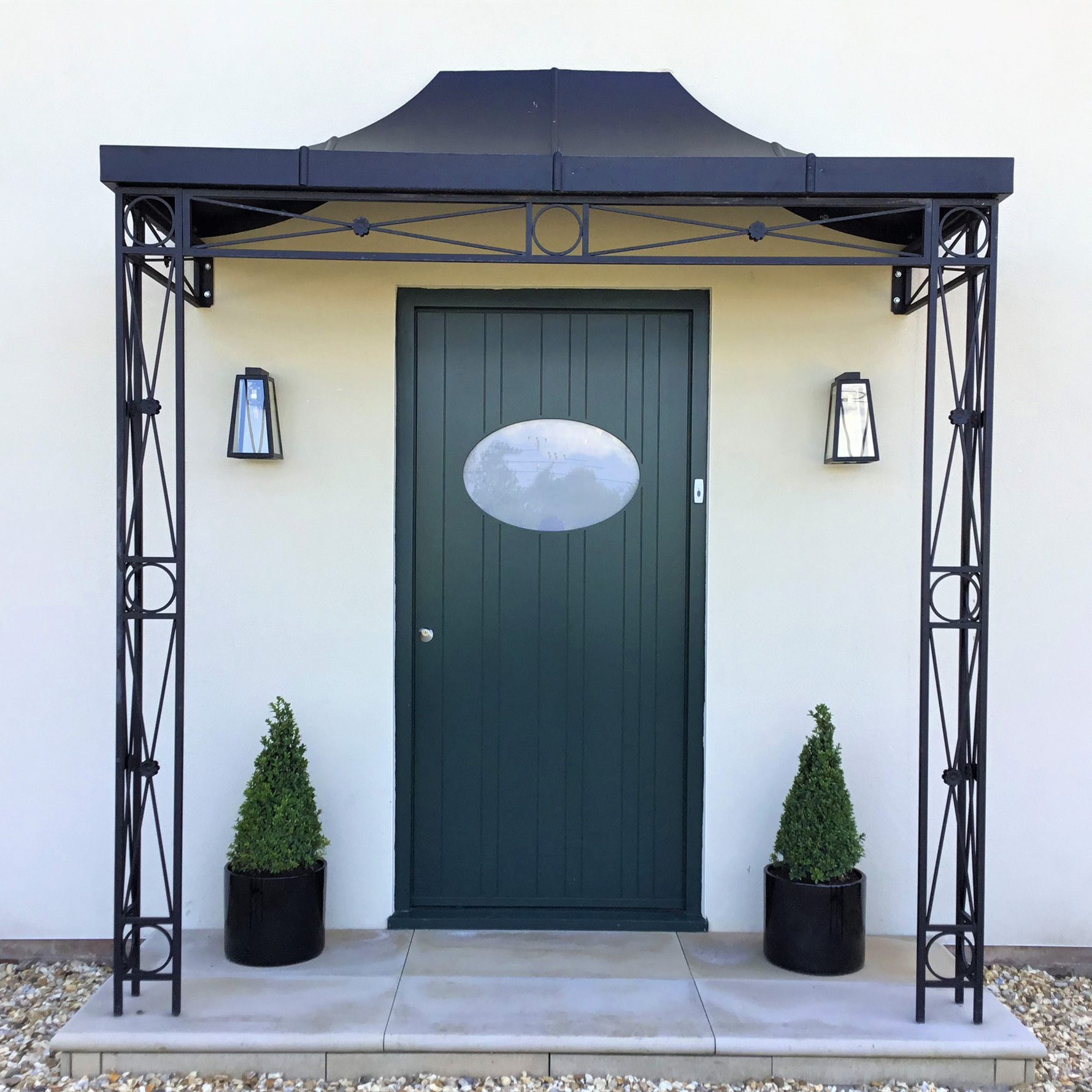 A complete roof finished in black