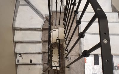 Rear staircase balustrade for large new build
